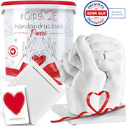 Handprint set for couples including wooden base